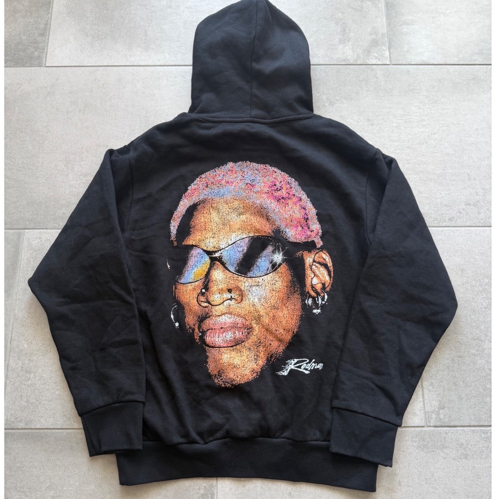 Rodman Apparel Dennis Rodman Graphic Hoodie Black Mens Medium Streetwear